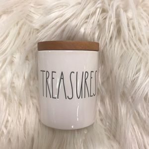Rae Dunn Treasures Ceramic Canister Wood lid